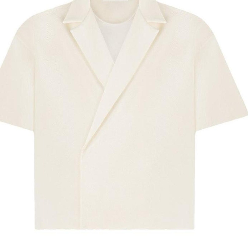Maniere de Voir Cream Twill Abel Shirt and Marin Shorts Matching Set Suit L 36